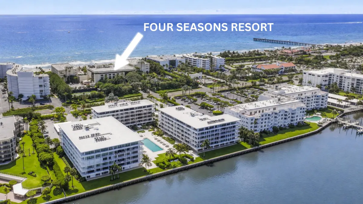Aerial Four Seasons Proximity at 2784 S Ocean Boulevard 203N, Palm Beach