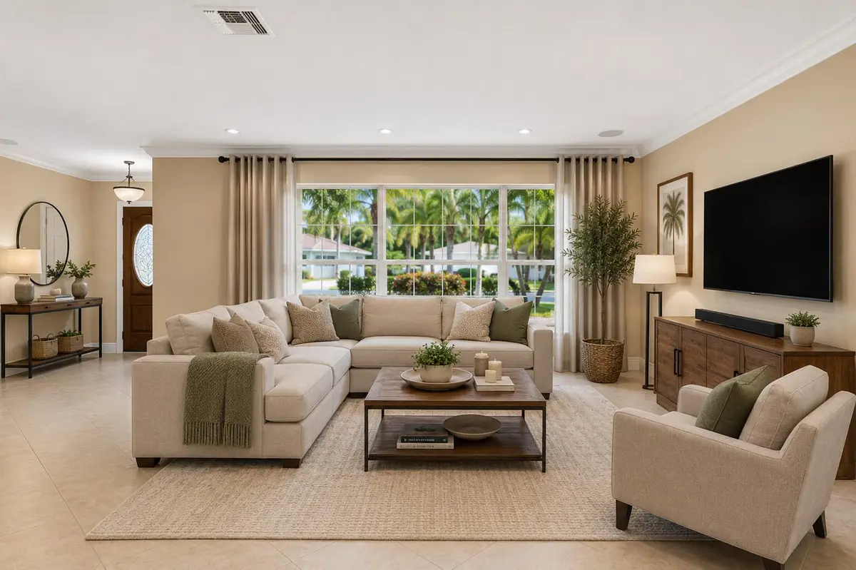 Living Area Staged at 2700 NE 23RD Street, Pompano Beach