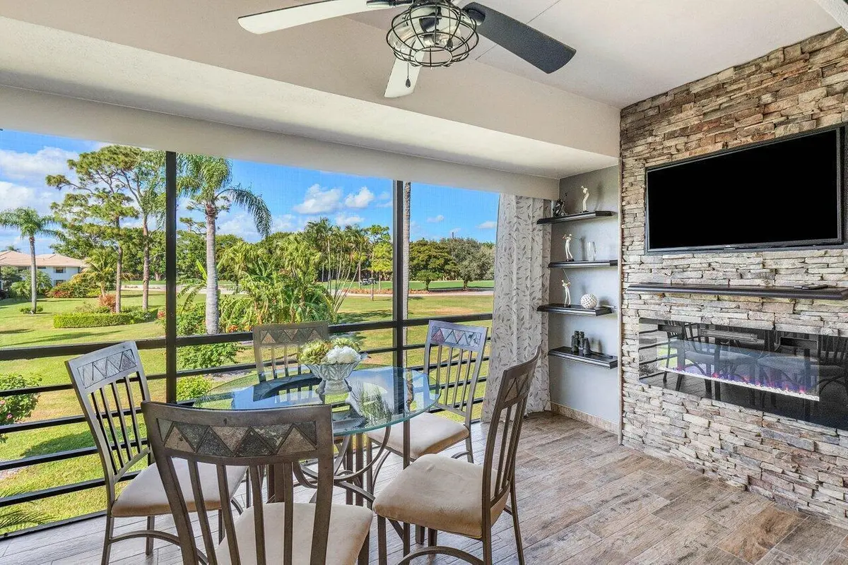 Screened Porch Living Area at 3744 Quail Ridge Drive Green Heron S, Boynton Beach