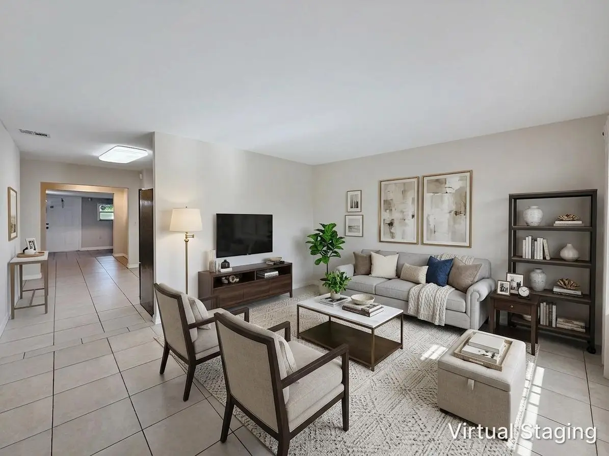03.Living Area Virtually Staged at 5365 Cannon Way, West Palm Beach