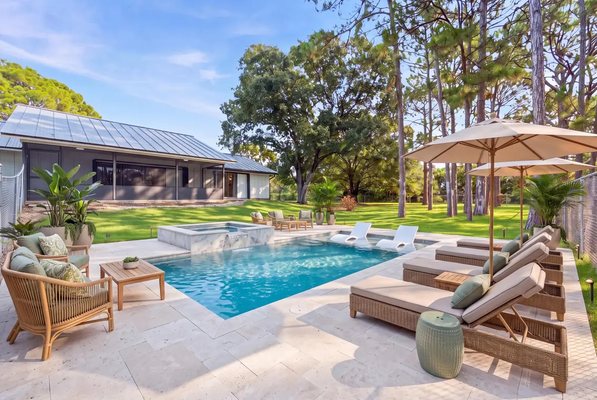 VIRTUAL STAGED BACKYARD at 7380 155TH Place, Palm Beach Gardens