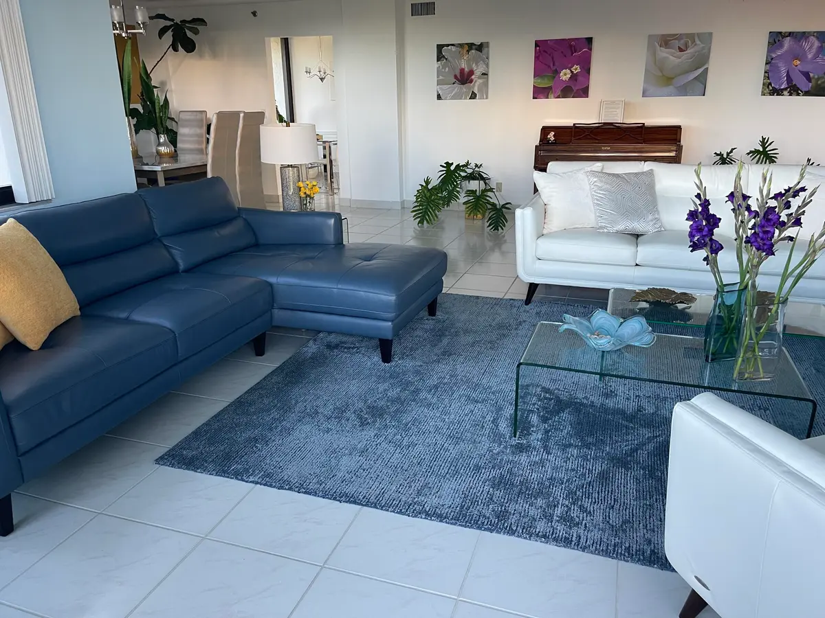 Living room at 2001 N OCEAN Boulevard 301, Boca Raton