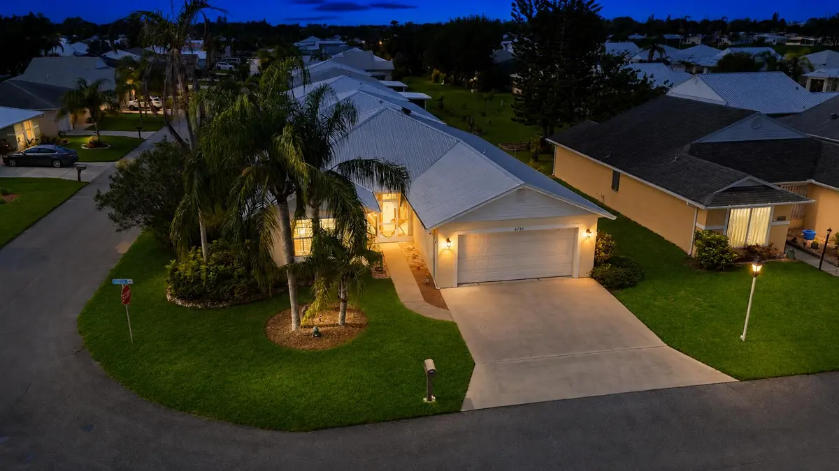 Drone Front at Night at 6730 Gaviota, Fort Pierce