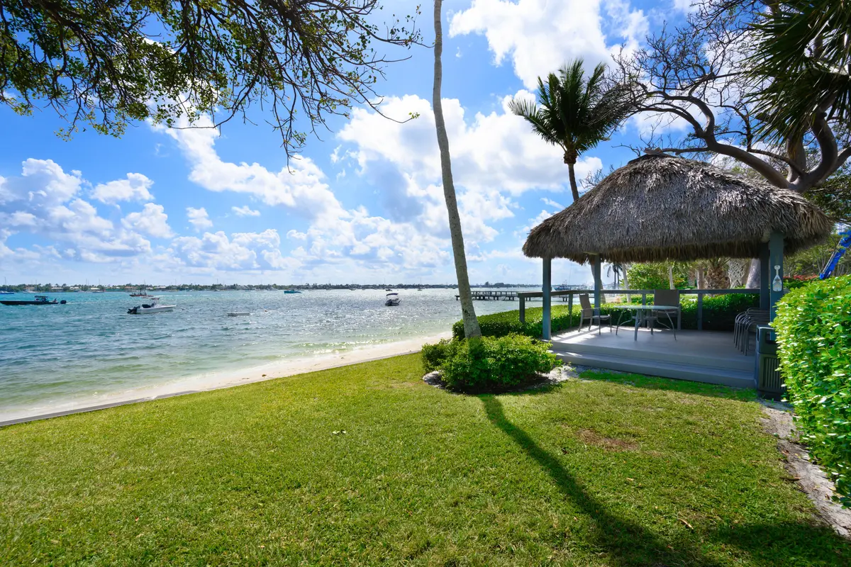 Private beach with Tiki hut at 5600 N Flagler Drive 1105, West Palm Beach
