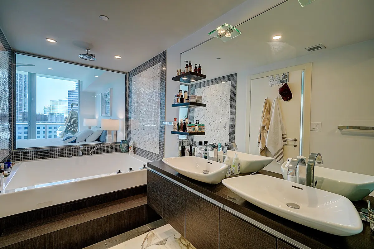 Primary Bathroom at 200 Biscayne Blvd Way 1408, Miami