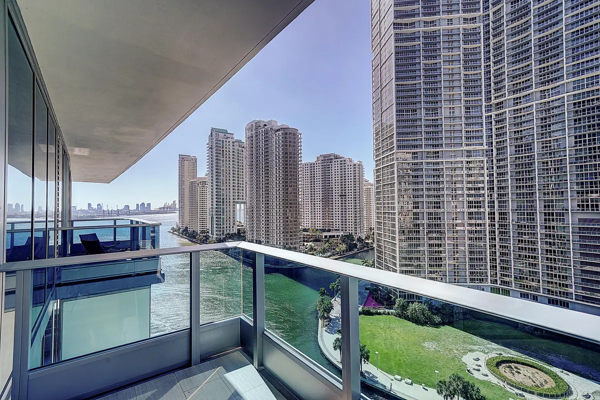 Primary Bedroom Balcony at 200 Biscayne Blvd Way 1408, Miami