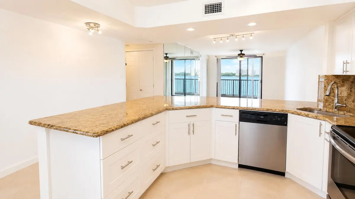 kitchen-corner-granite at 115 Lake Emerald Drive 210, Oakland Park