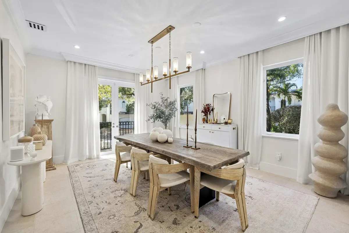 Formal Dining Room with French Doors at 2765 Brickell Court, Miami