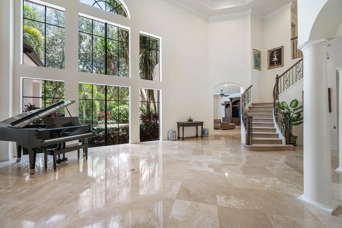 Great-Room-and-Piano at 17738 Lake Azure Way, Boca Raton