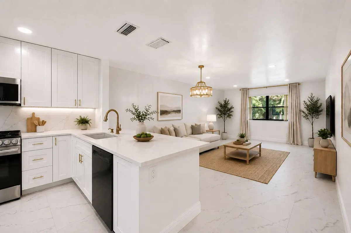 Virtually Staged Living room at 320 Elmira Court, Royal Palm Beach