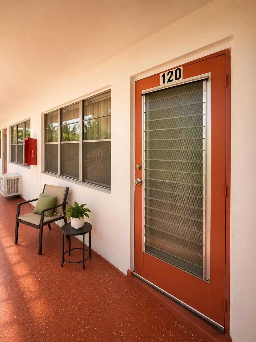 Exterior Entry & Private Patio Area at 120 WINDSOR F Unit F, West Palm Beach