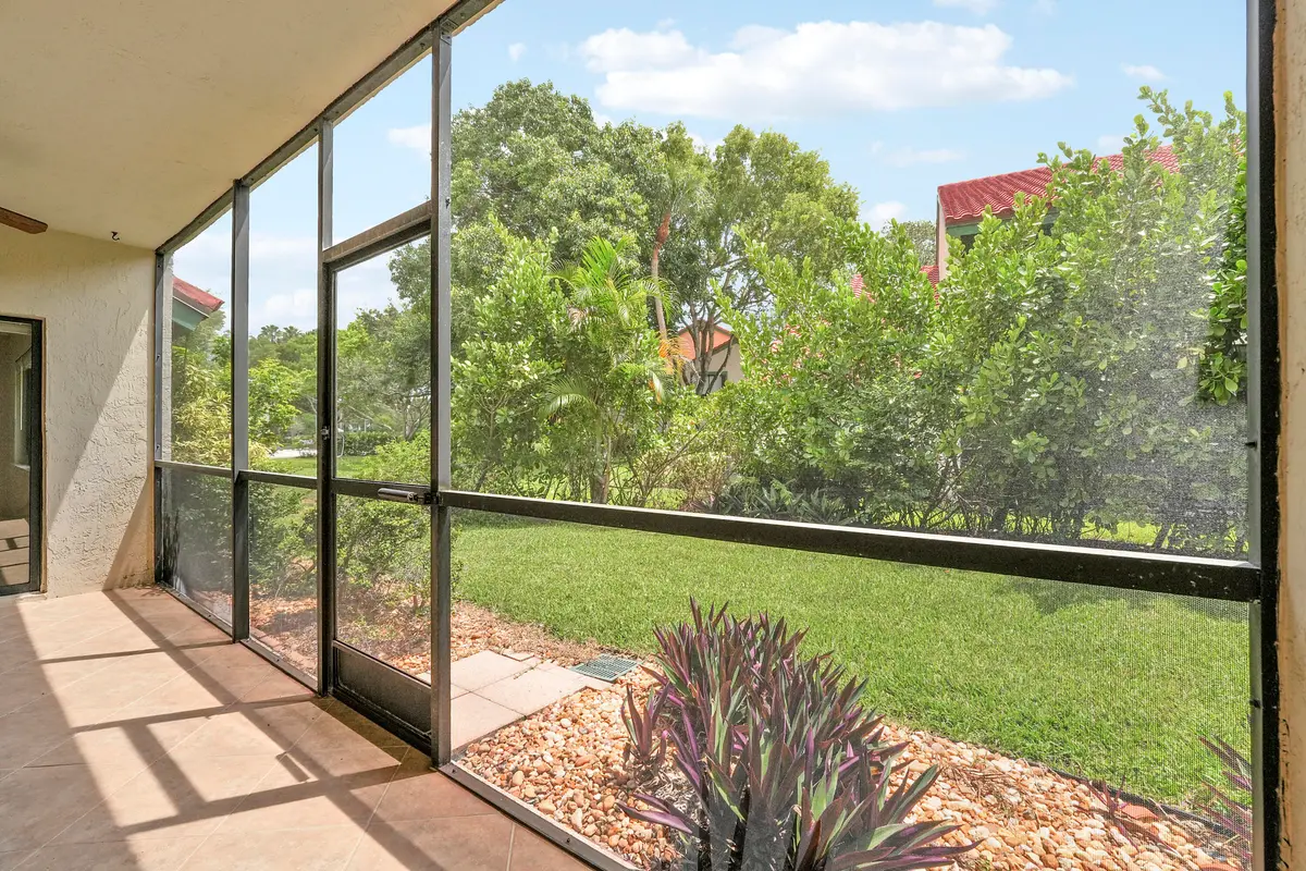 Garden Patio View at 13 Lexington Lane A, Palm Beach Gardens