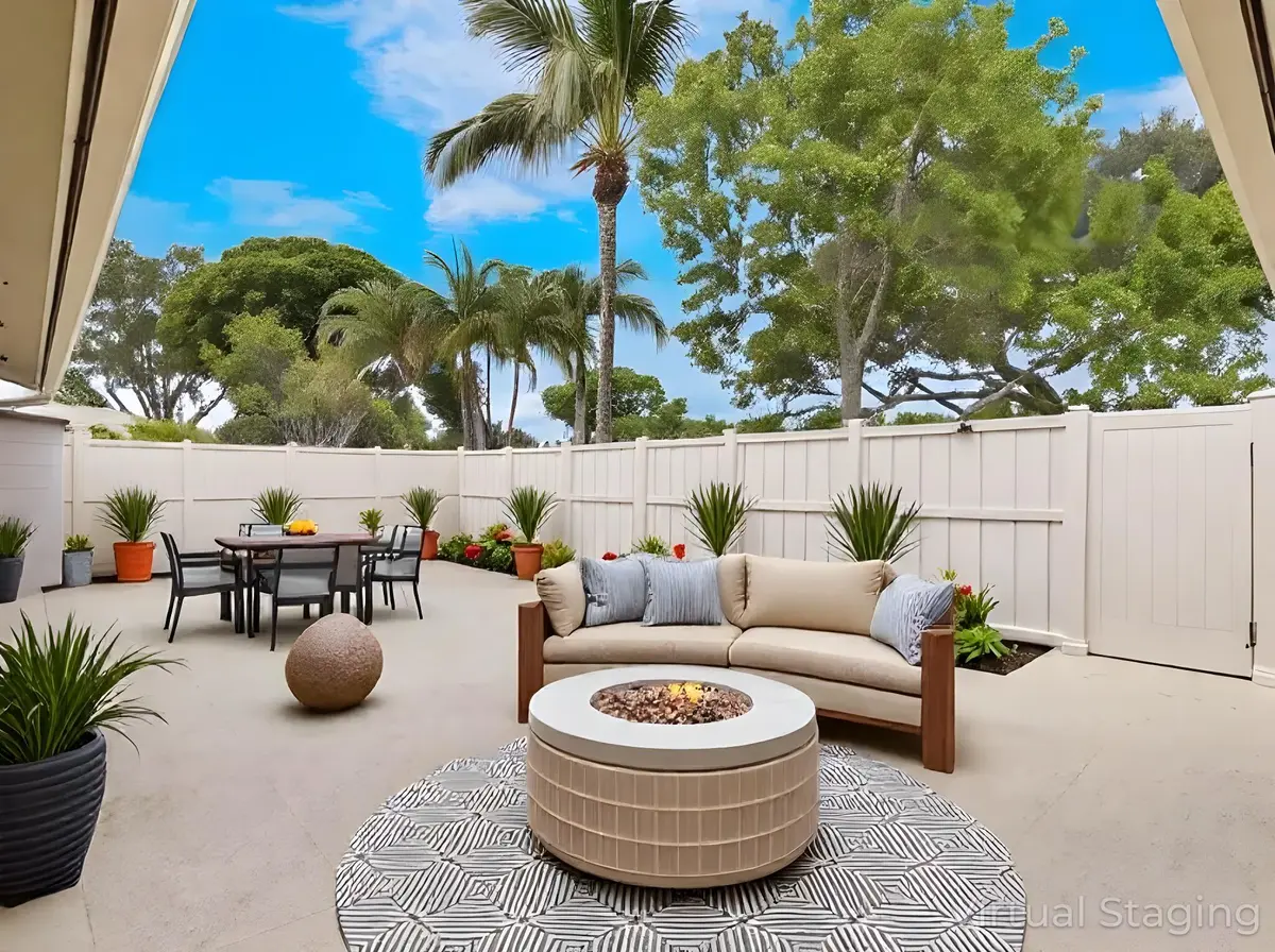Courtyard Staged at 5933 GOLDEN EAGLE Circle, Palm Beach Gardens