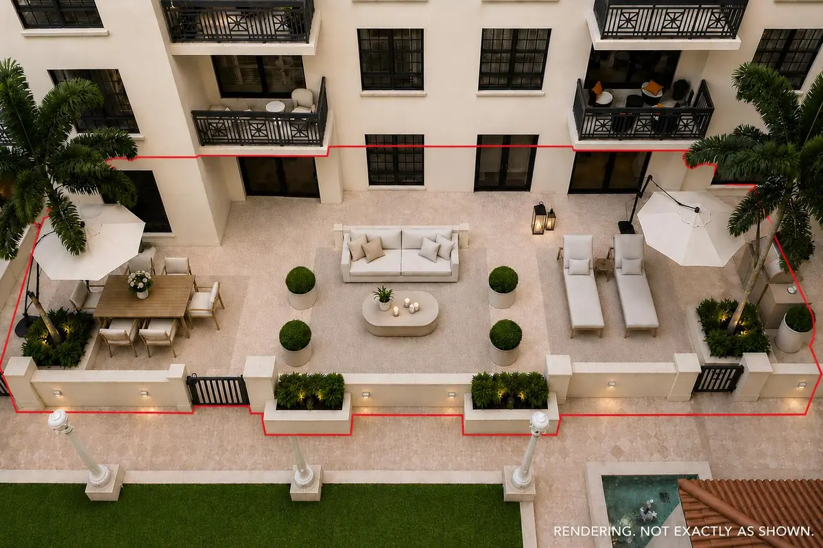 Rendering of Combined Patio Space at 701 S Olive Avenue 505 & 506, West Palm Beach