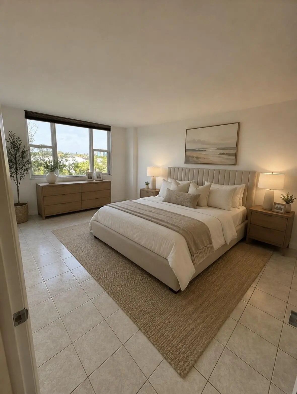 MASTER BEDROOM STAGED at 3850 Washington Street 510, Hollywood