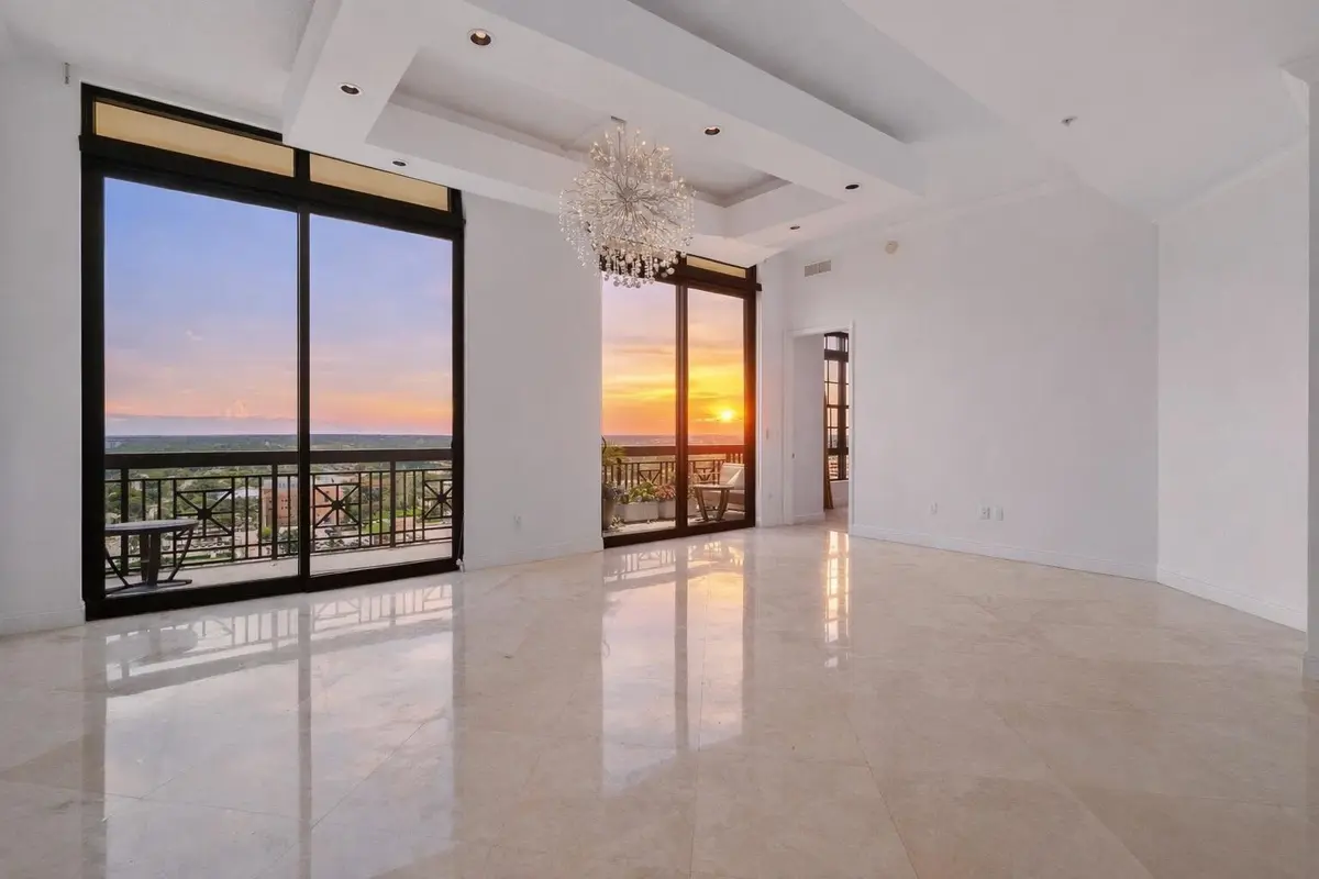 Expansive Water View Living Room at 801 S Olive Avenue 1603, West Palm Beach