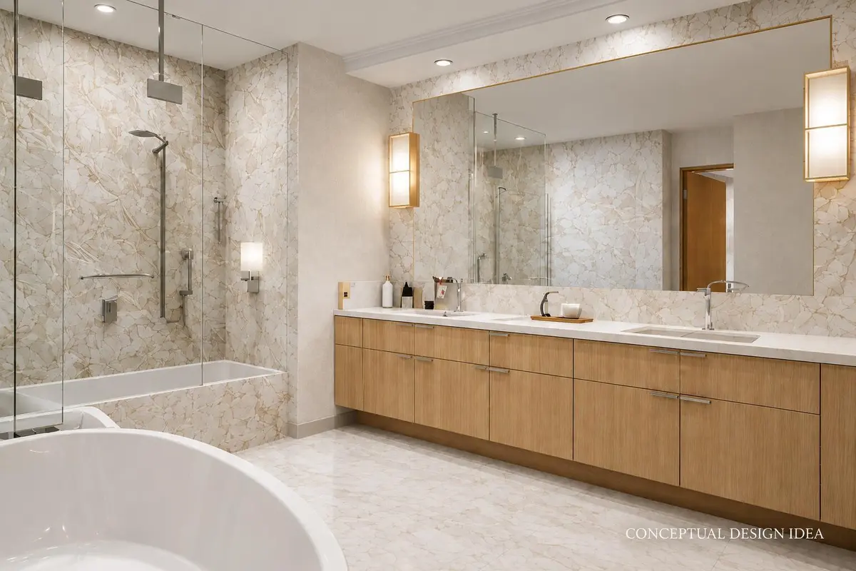 Rendering Bathroom 505/506 at 701 S Olive Avenue 505 & 506, West Palm Beach