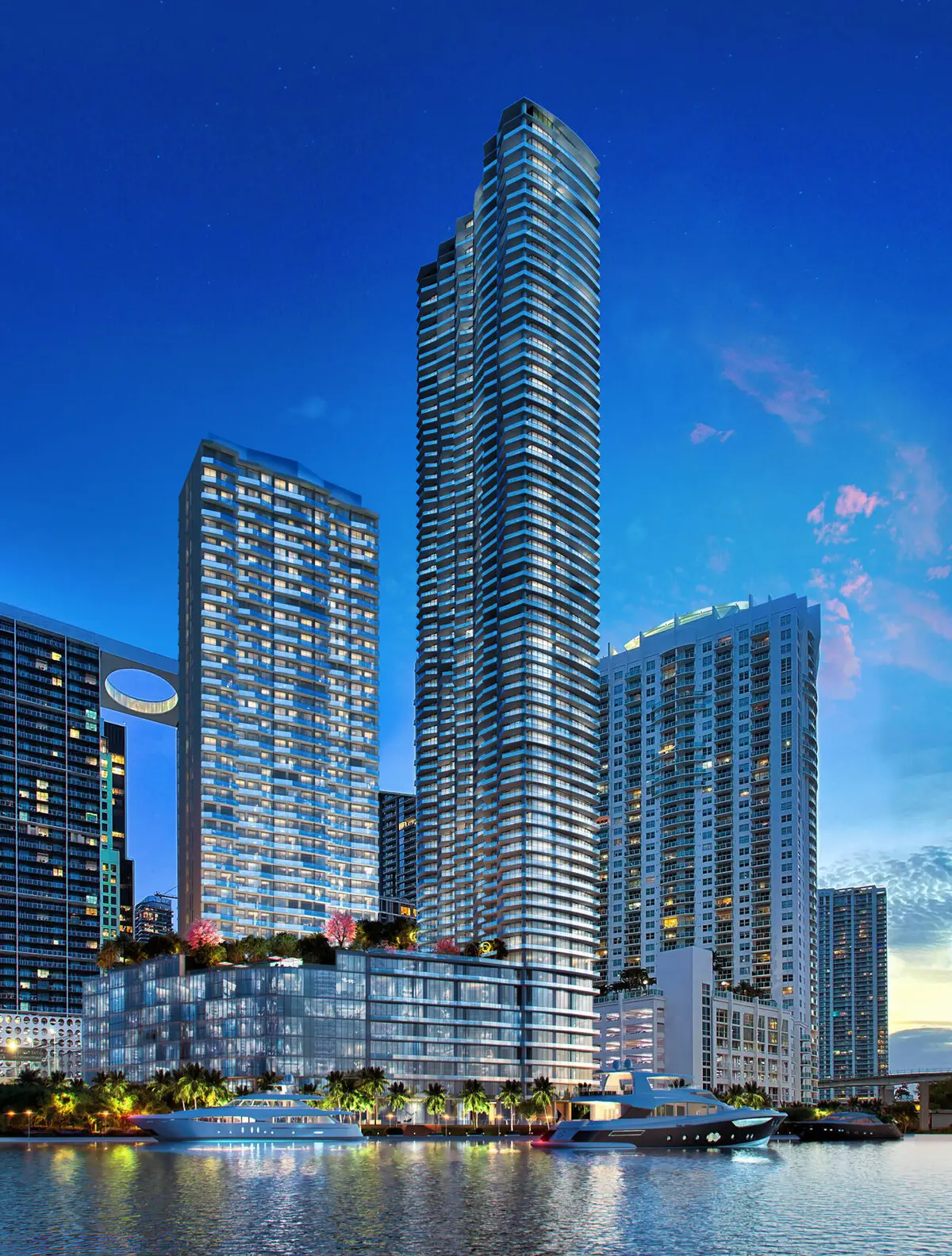 VICEROY-BRICKELL_Complex-from-the-Bay_ni at 77 SE 5th Street 4115, Miami