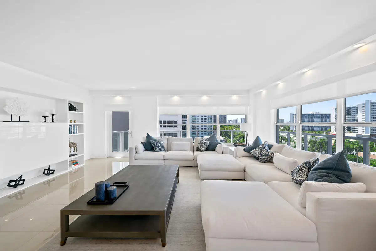 Living room at 3750 Galt Ocean Drive 706, Fort Lauderdale
