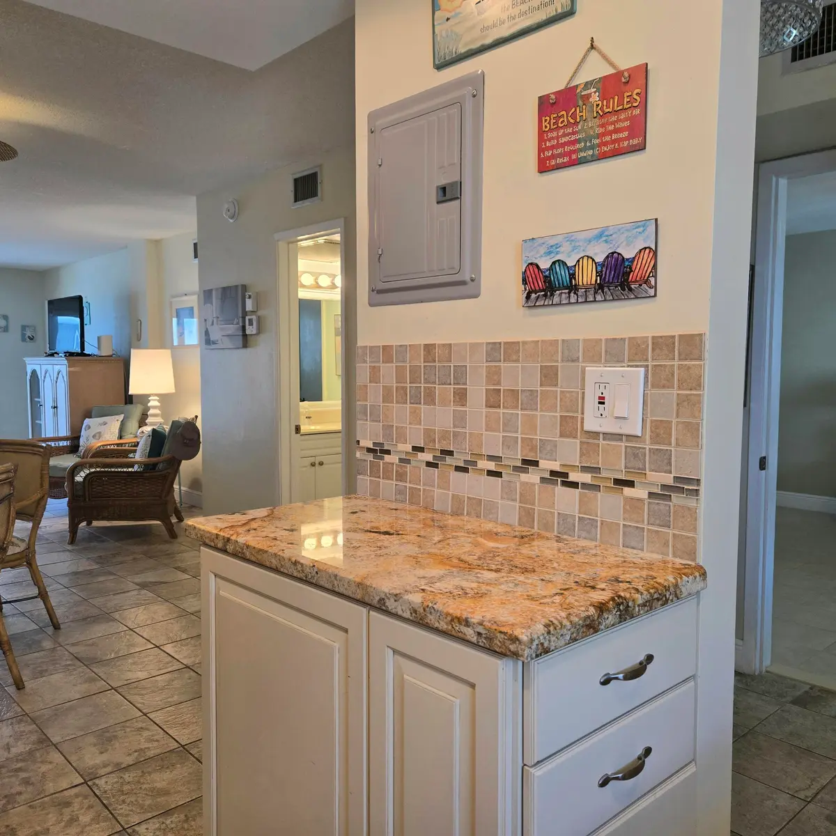 Kitchen Island at 1161 Hillsboro Mile 506, Hillsboro Beach