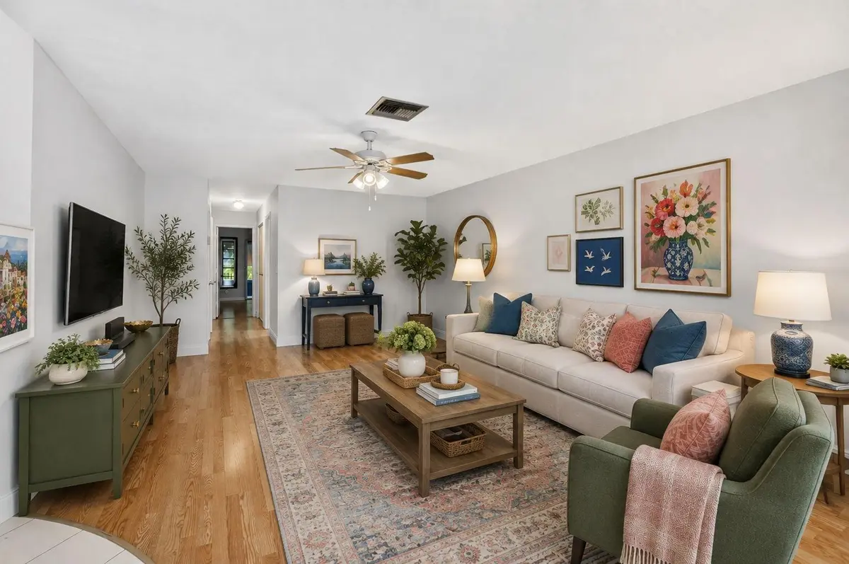 6070 Staged living room at 6070 La Palma Lane, Delray Beach