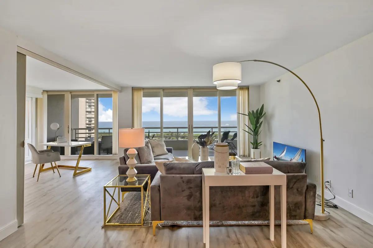 Living Room at 4101 N Ocean Boulevard 1008, Boca Raton