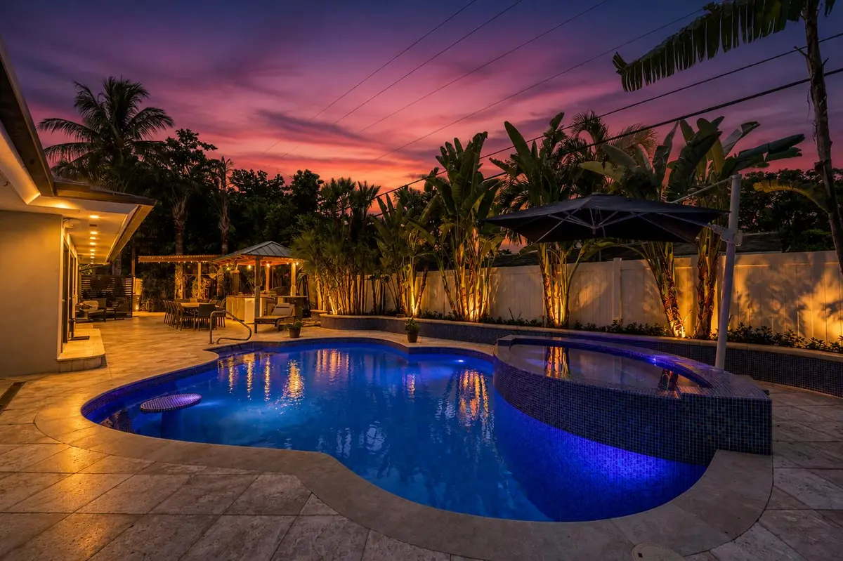Pool twilight at 2601 NE 29TH Street, Fort Lauderdale