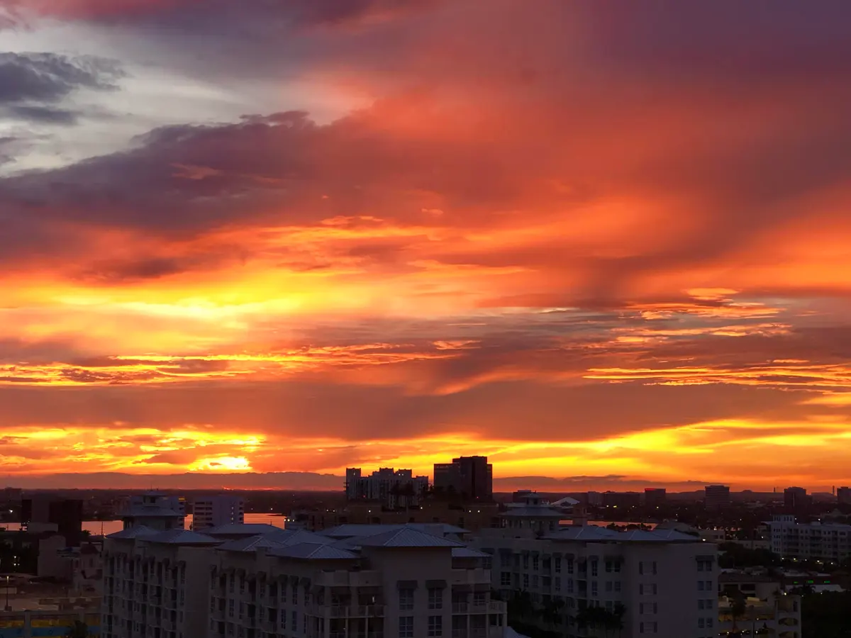 Sunset Views from Residence at 701 S OLIVE Avenue 1817, West Palm Beach