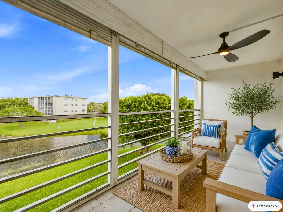 Screened Balcony Staged at 3038 GUILDFORD C 3038, Boca Raton