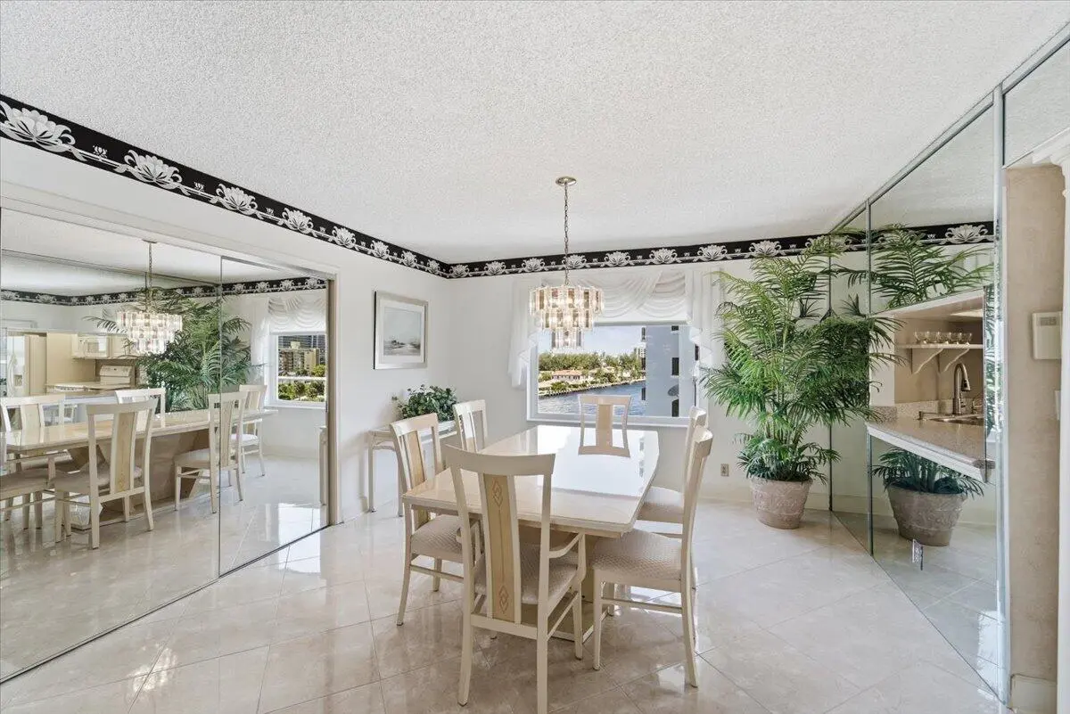 dining room with closet at 615 N RIVERSIDE Drive 706, Pompano Beach