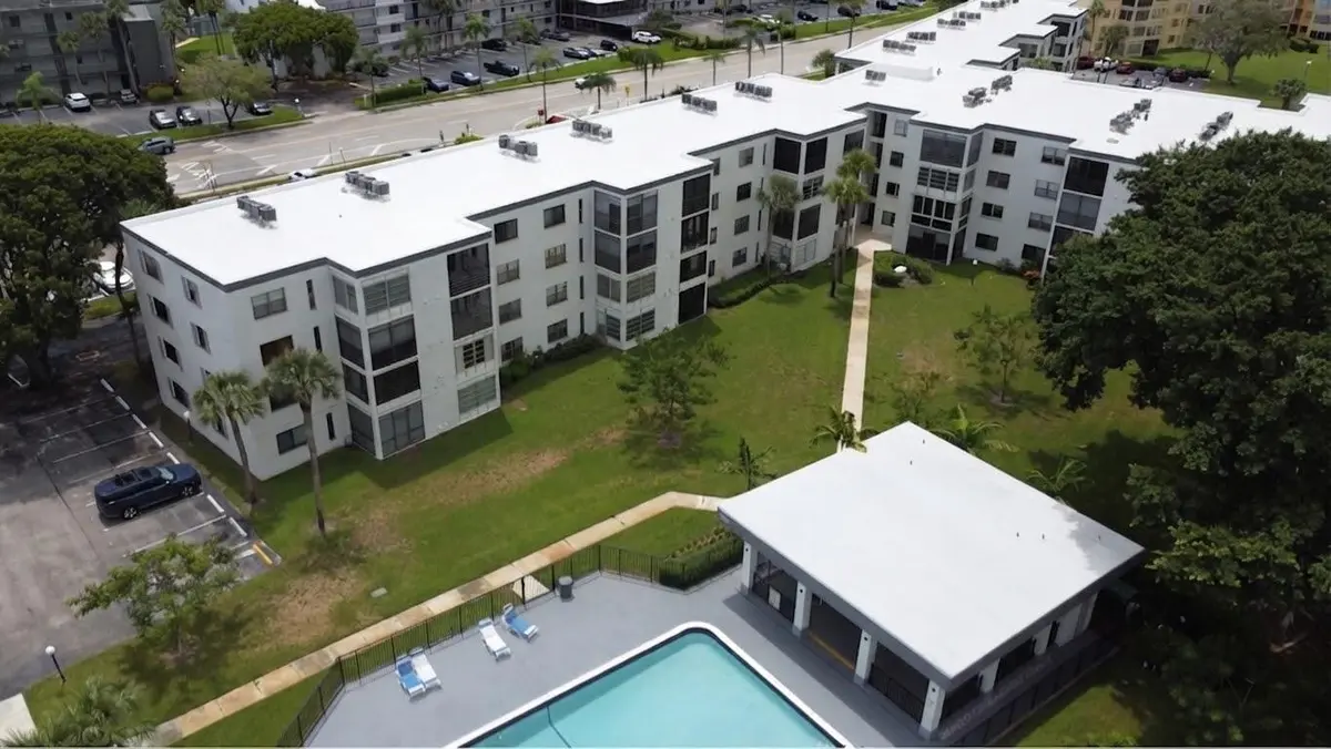 White roof pool area at 9233 SW 8TH Street 218, Boca Raton