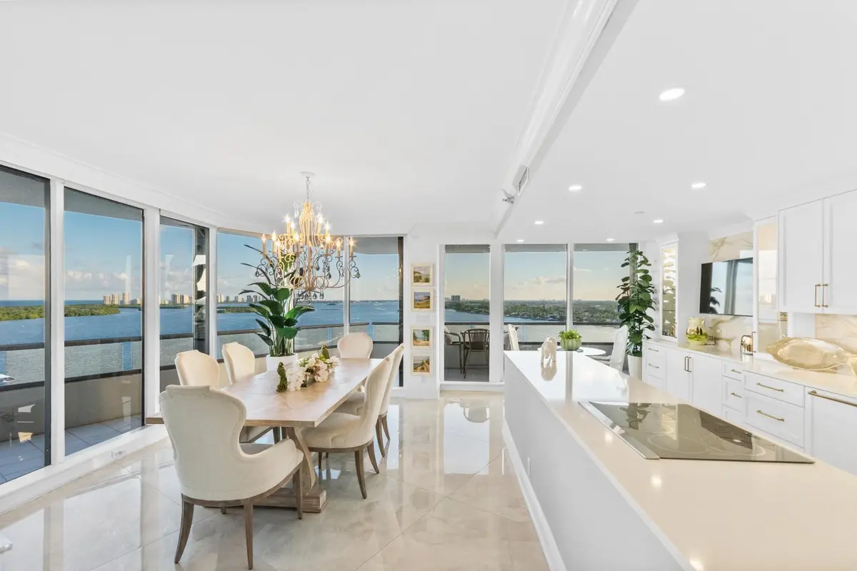 Kitchen and Dining Space at 100 Lakeshore Drive 1453, North Palm Beach