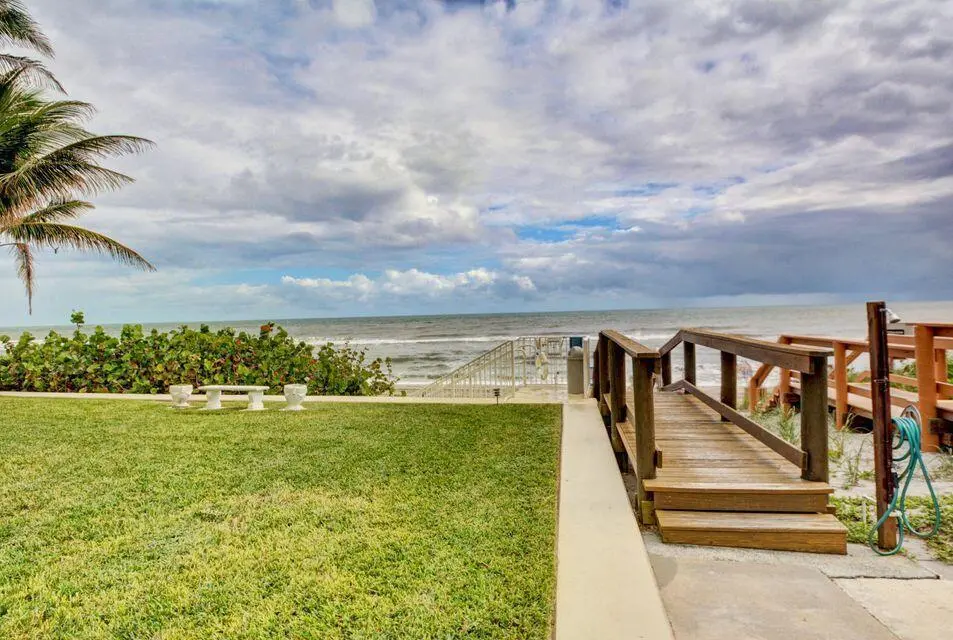 Private Beach with Lounge Chairs at 3114 S Ocean Boulevard 606, Highland Beach