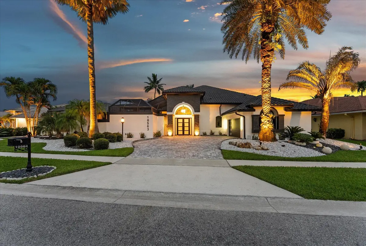 front twilight at 10563 Stonebridge Boulevard, Boca Raton