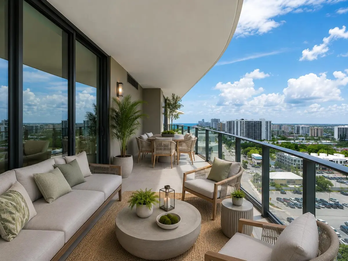 City View Balcony at 730 N OCEAN Boulevard 1501, Pompano Beach