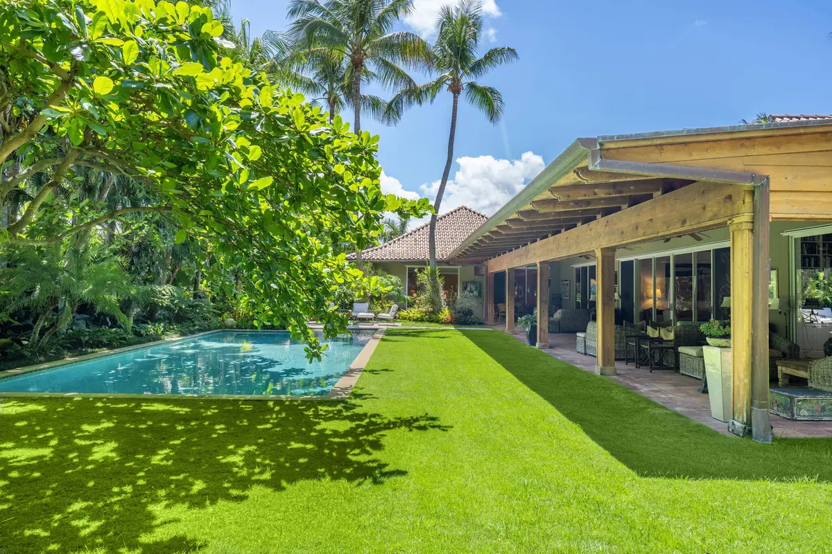 Pool and Back Yard at 6 La Costa Way, Palm Beach