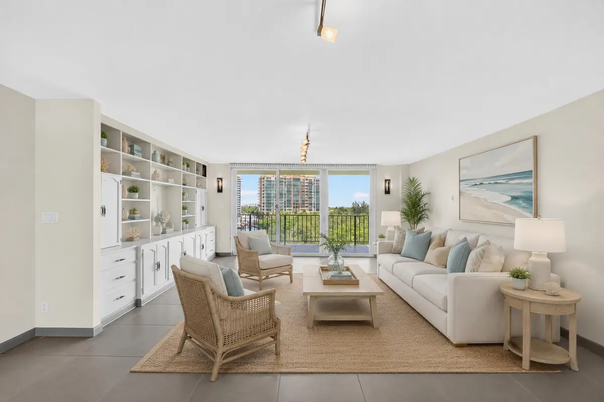 Virtually Staged living room at 777 Bayshore Drive 701, Fort Lauderdale