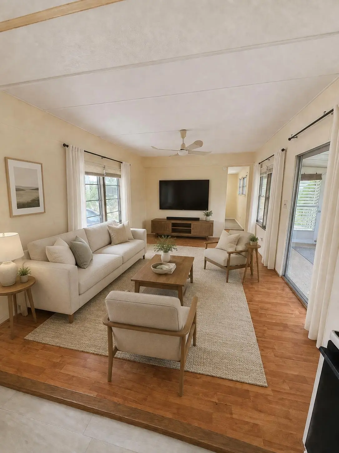 AI staged Living room at 2629 SE Penny Lane, Stuart