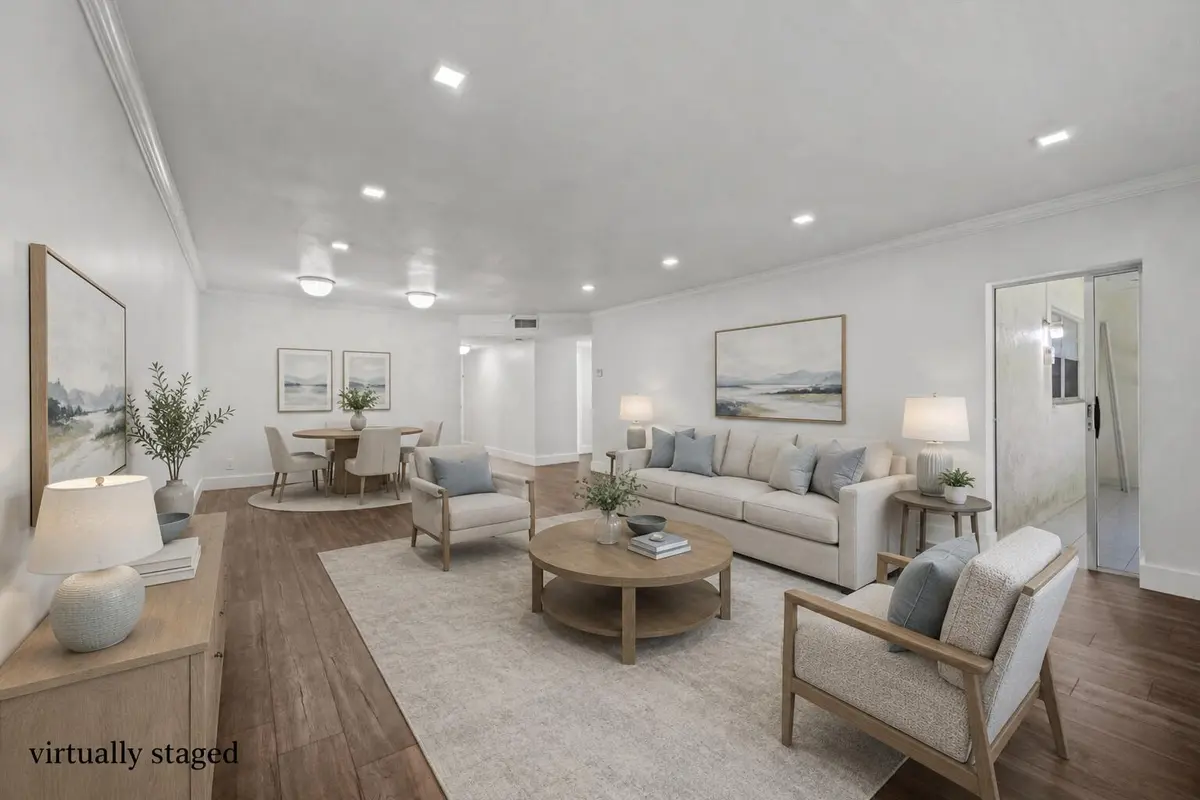 Virtually Staged Living Dining Area at 22615 SW 66th Avenue 208, Boca Raton
