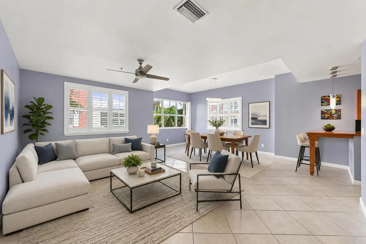 Staged Great Room at 2332 Vintage Drive, Lighthouse Point