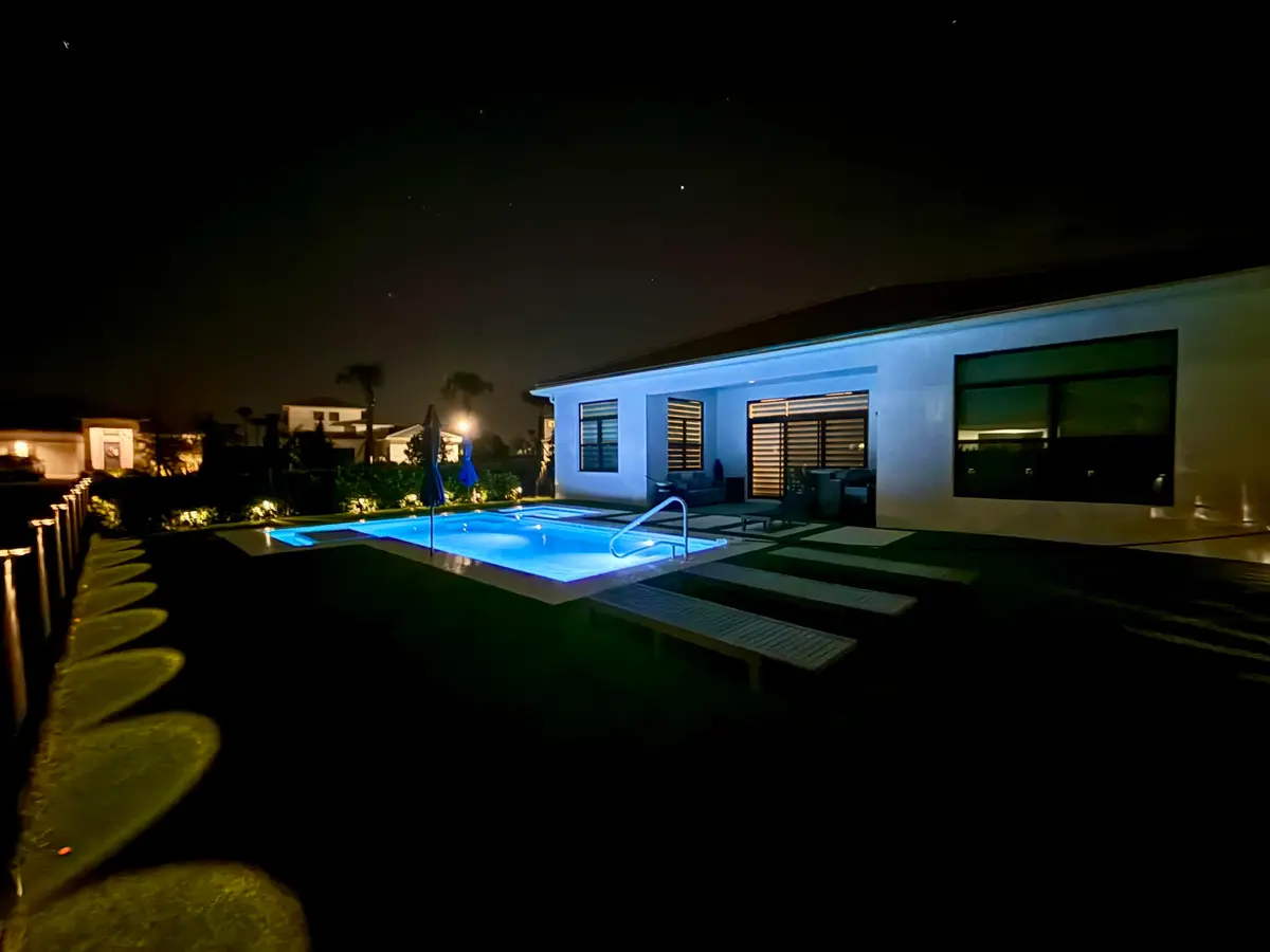 Nighttime pool at 9221 SW Esule Way, Port St. Lucie