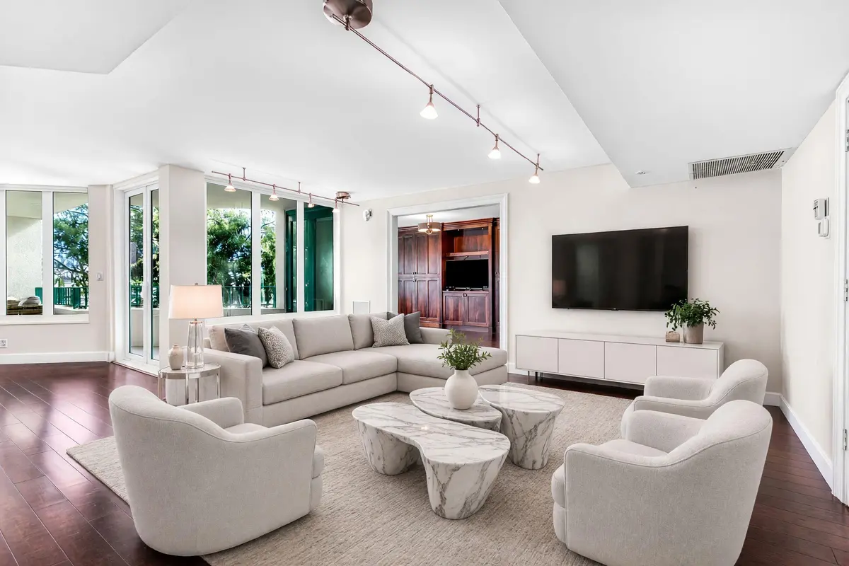 Virtually Staged Den Area at 100 SE 5TH Avenue 202, Boca Raton