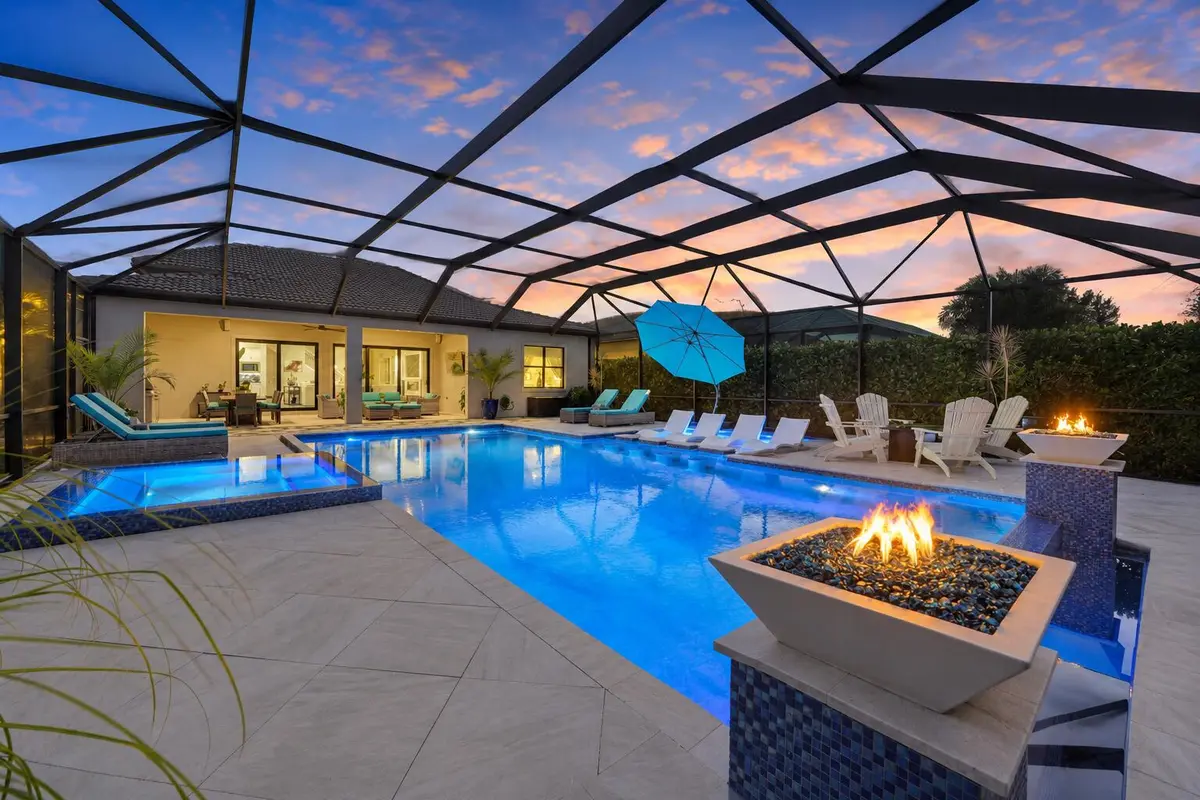Twilight Luxury Pool at 141 Blanca Isles Lane, Jupiter