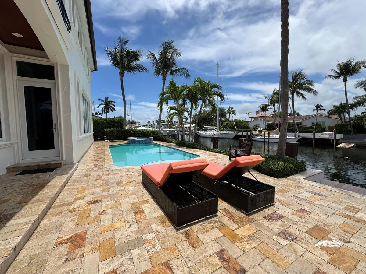 Backyard with pool at 4431 NE 24th Avenue, Lighthouse Point