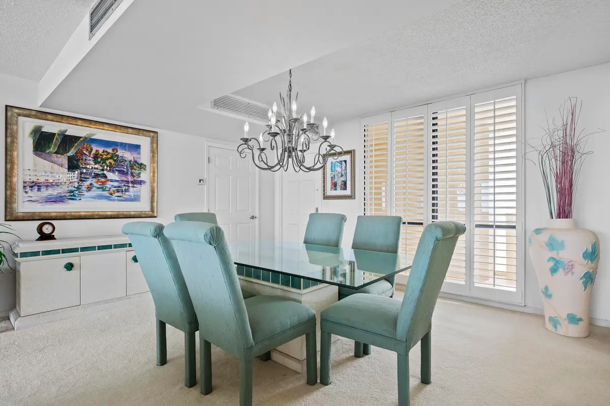 Dining Room at 134 LAKESHORE Drive 814, North Palm Beach
