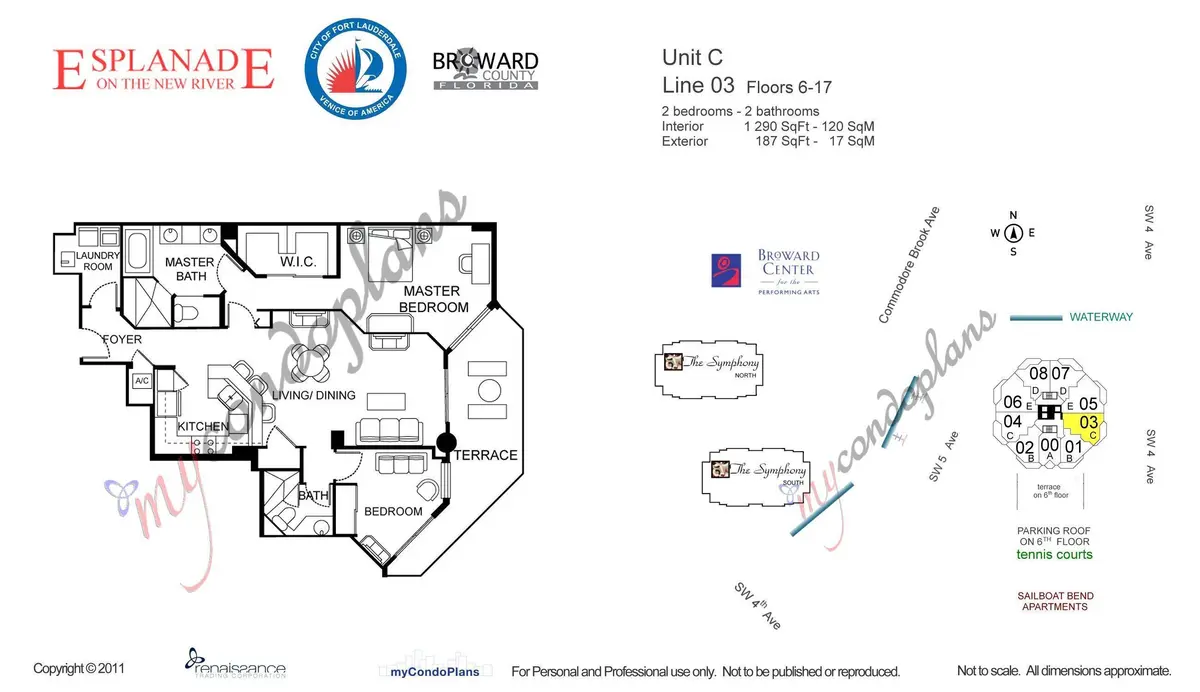 Esplanade Floor Plan #1003 at 401 SW 4TH Avenue 1003, Fort Lauderdale