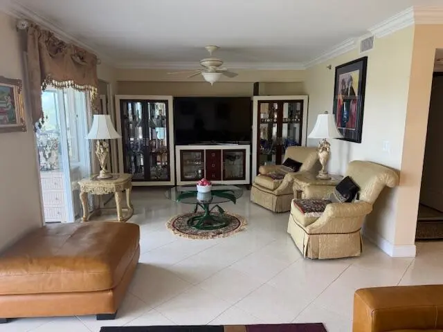 family room at 7380 S Oriole Boulevard 605, Delray Beach