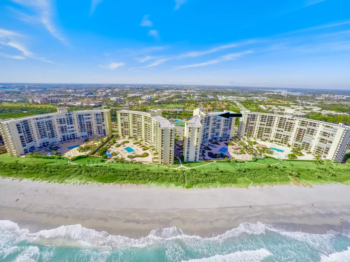 East Aerial with 1407 Marker at 300 Ocean Trail Way 1407, Jupiter