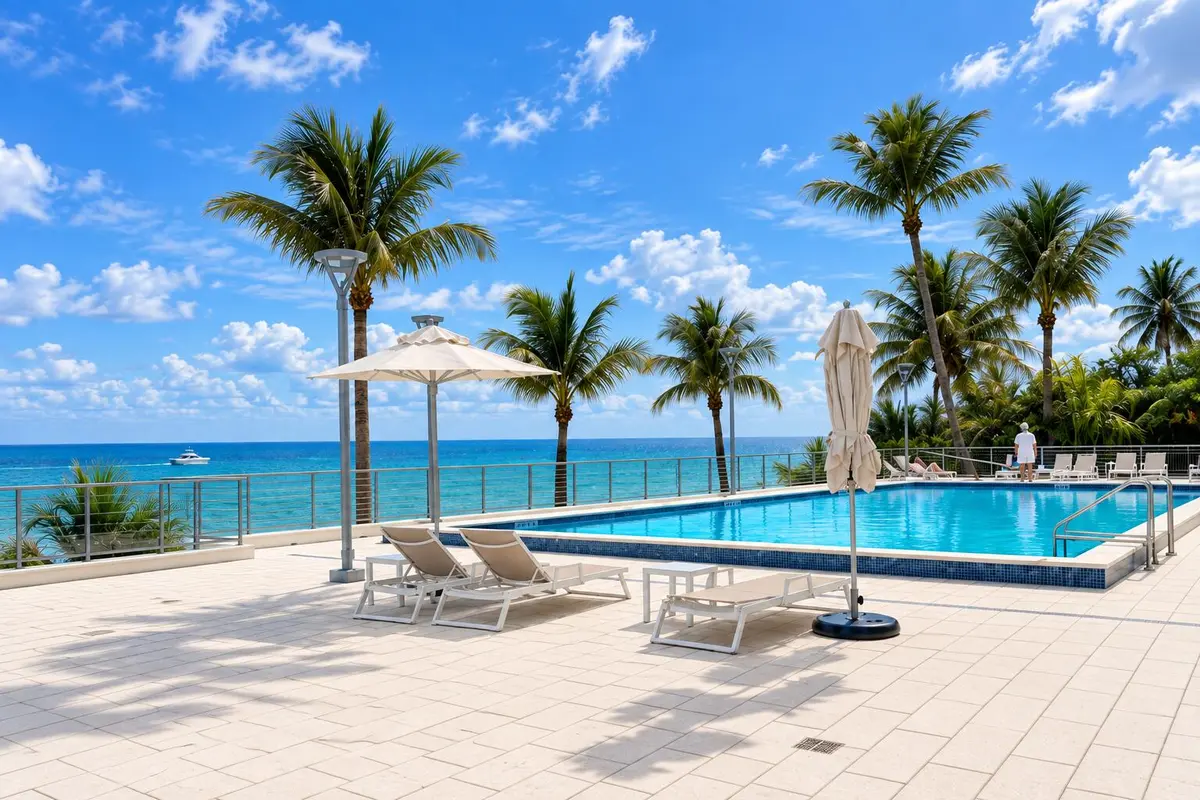 Pool Area at 2066 N OCEAN Boulevard 4NW, Boca Raton