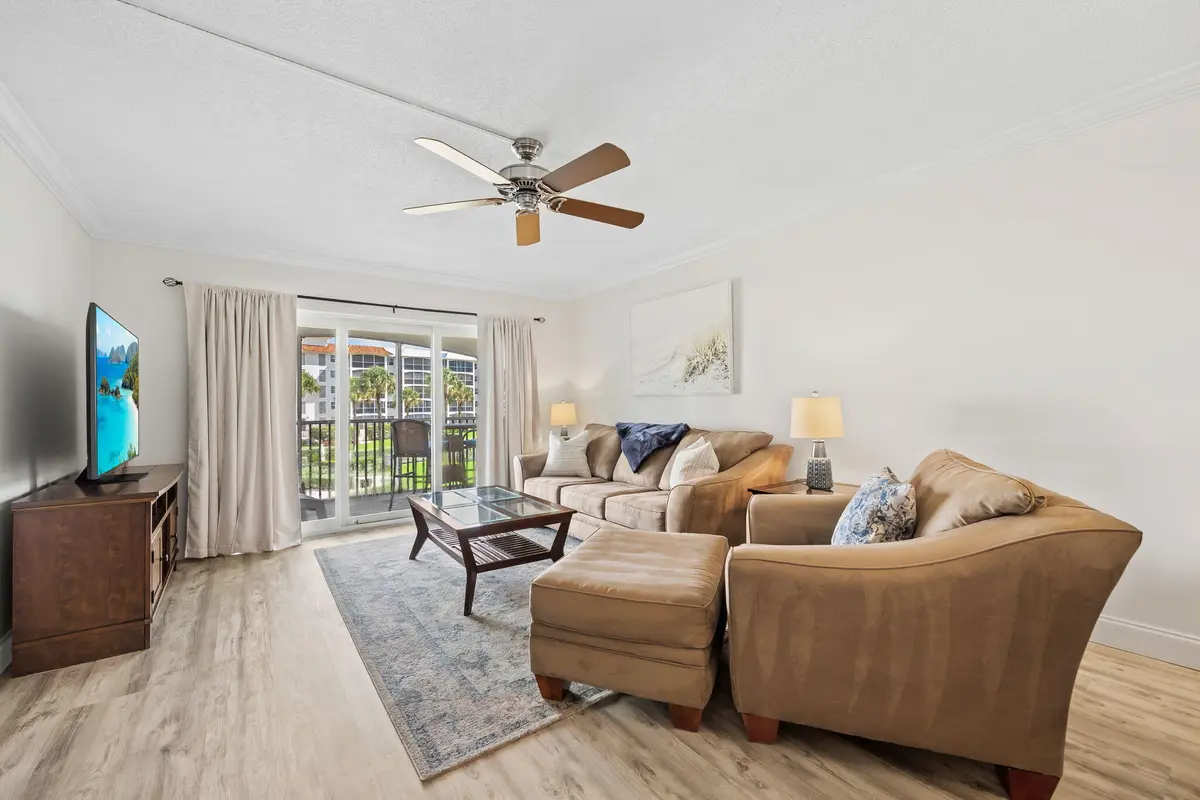 living room to balcony at 2871 N OCEAN Boulevard D210, Boca Raton